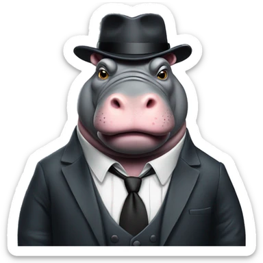 Fat hippo gangster  sticker