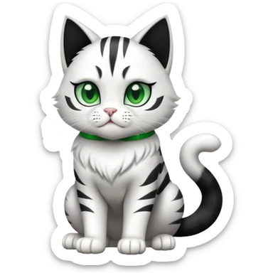 Super Hyper Muscular Cat with a 10 pack full body black and white and green eyes  sticker