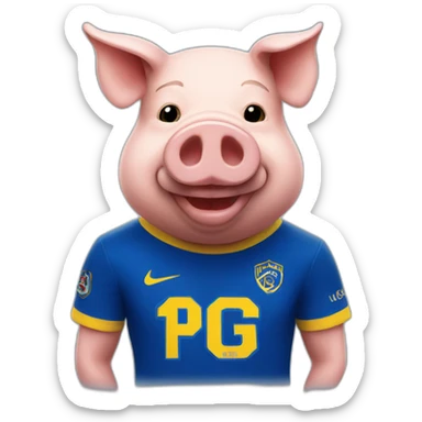 pig with a boca juniors tshirt sticker