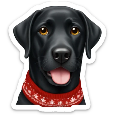 black lab in christmas jumper sticker