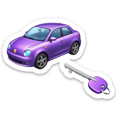 Purple car key sticker