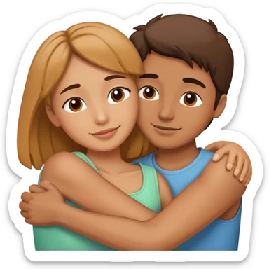 Two people hugging and loving each other.  sticker