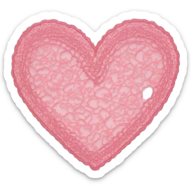 Pink lace heart sticker