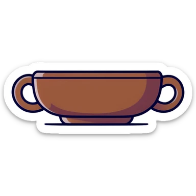 Yixing clay teacup, small brown-purple clay cup with no handle, traditional Chinese tea vessel sticker