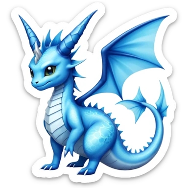 Edgy cool Dragonair-Vaporeon-creature-hybrid full body  sticker