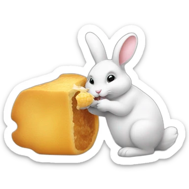 A bunny eating hunny sticker