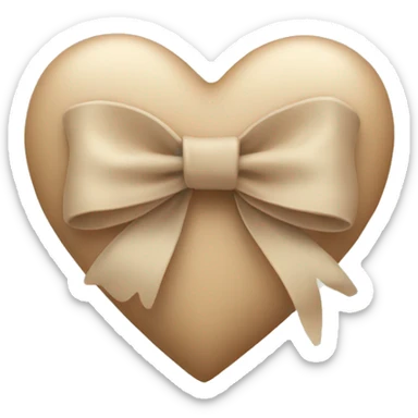 Beige heart with a beige bow  sticker