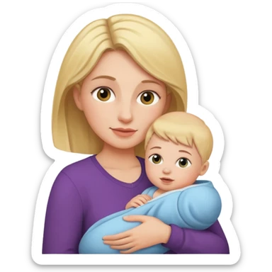 mom holding baby sticker