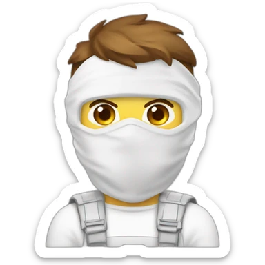 super heroe con casco de seguridad y mostrando su camisa blanca sticker