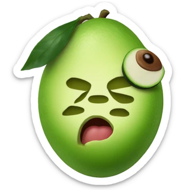Aguacate con ojos y labios aumentados sticker