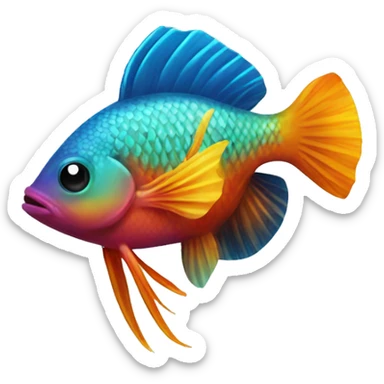 colorful exotic fish sticker