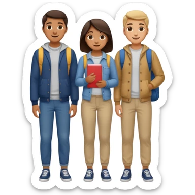 dos estudiantes universitarios  cuerpo completo sticker