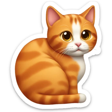 Cat orange pregnant  sticker