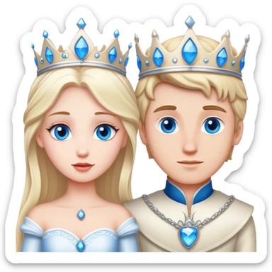 White Princess and white bleu eyes prince love sticker