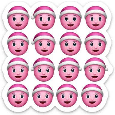 Aesthetic clean girl pink Christmas emojis sticker