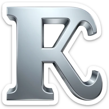 3D логотип буква F sticker