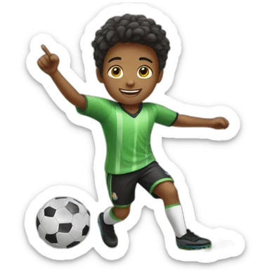 A BOY PLAYING SOCCER  sticker