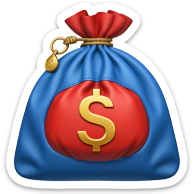 money bag blue (#00A3E0) and red (#F9423A) sticker
