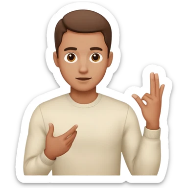 man explaining side looking, half body sticker