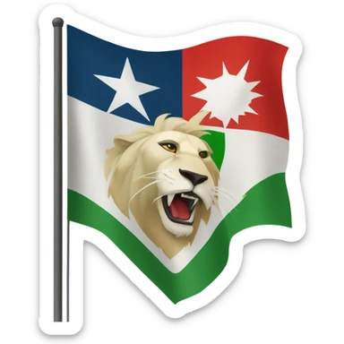 flag up green;between white ;down red and the middle of white sign of lion and sun  sticker