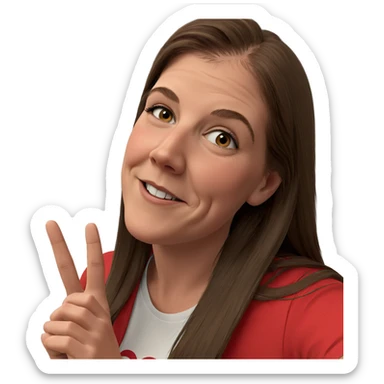 smiling girl with brown hair sticker