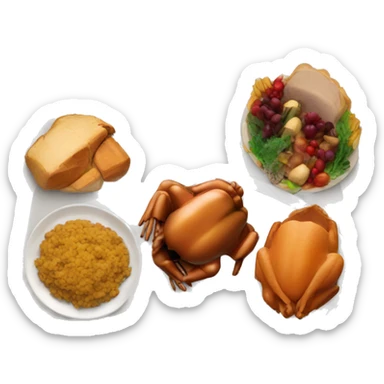Plate with thanksgiving dinner on iy sticker