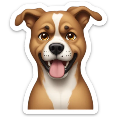 angry as hell half humain half dog sticker