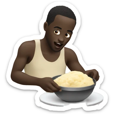 Ah ghanian eating fufu sticker