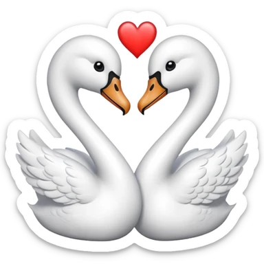 Dos cisnes haciendo un corazón sticker
