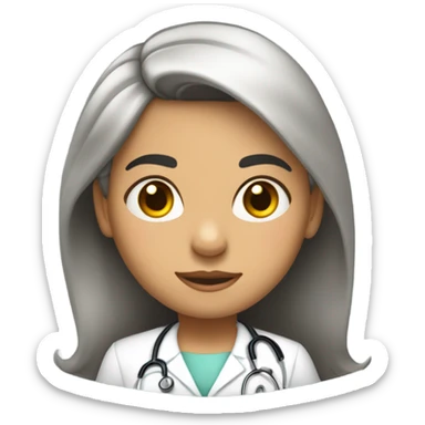 Niña morena con cabello crespo doctora sticker