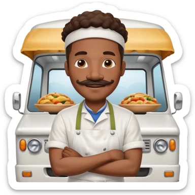 Food Truck Chef black man sticker