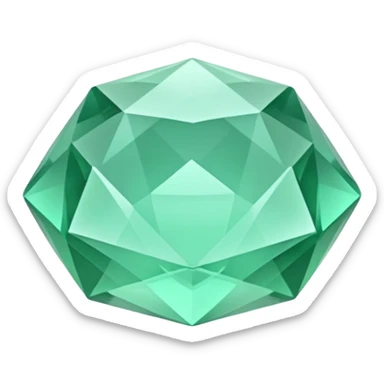 Mint green realistic still life 3d rendering gemstone sticker