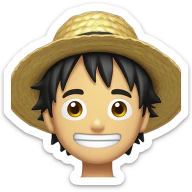 Luffy with straw hat  sticker
