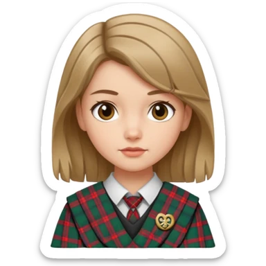female with scottish attaire and dark blonde hair sticker