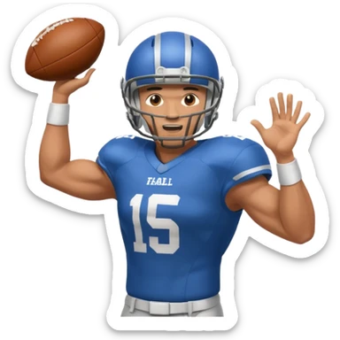 A football player throwing a football sticker