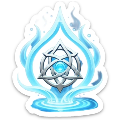 magical object blue magic mist with ancient symbol sticker