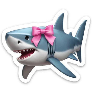 Shark with a pink bow sticker