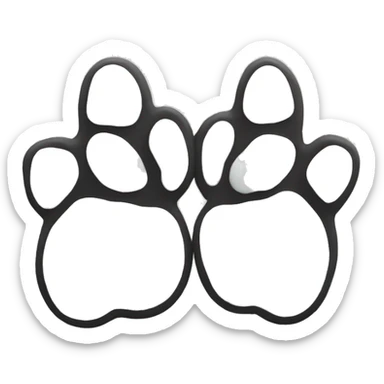 Two Snow puppy paw prints sticker