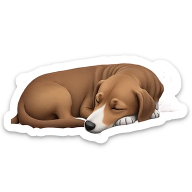 realistic sleeping dog on pillow sticker