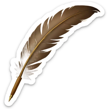 Quill pen with parchment scroll sticker