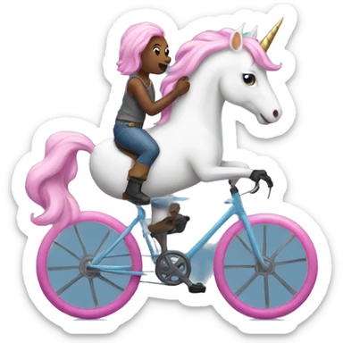 Unicorn riding bike sticker