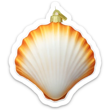 A seashell christmas ornament sticker