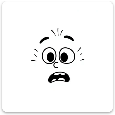 surprised and disgusted face in hand drawn doodle style sticker