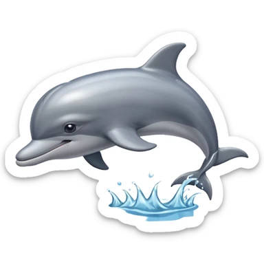 dolphin swimming in water sticker