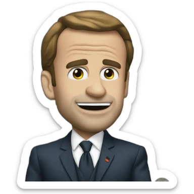 greedy macron money sticker