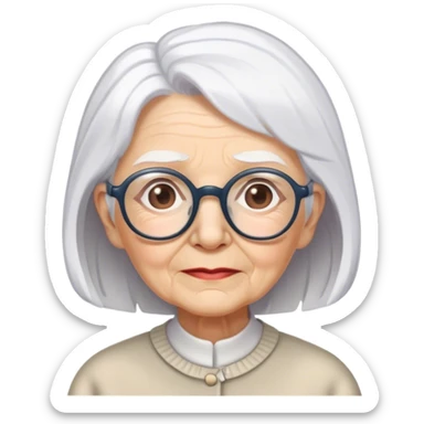 blunt grand maa with spects and white hair sticker