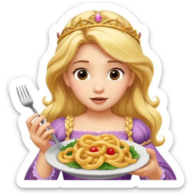 tangled princess eating her favorite food sticker