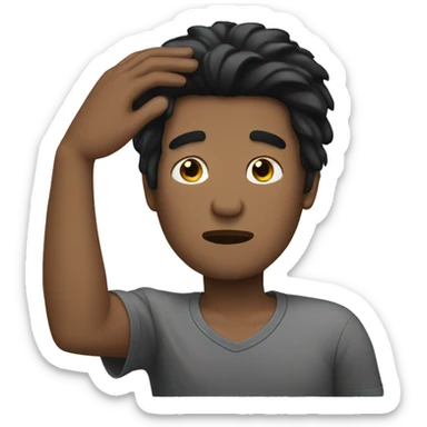 Man black hair face palm sticker