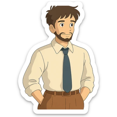 ghibli style man sticker
