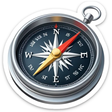 Compass pointing east sticker